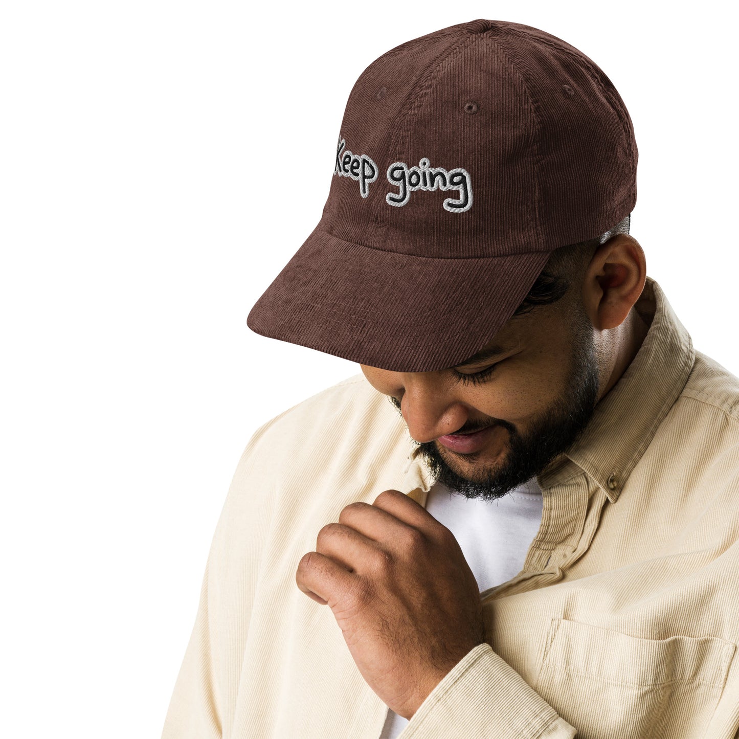 Keep Going - Embroidered Corduroy Cap